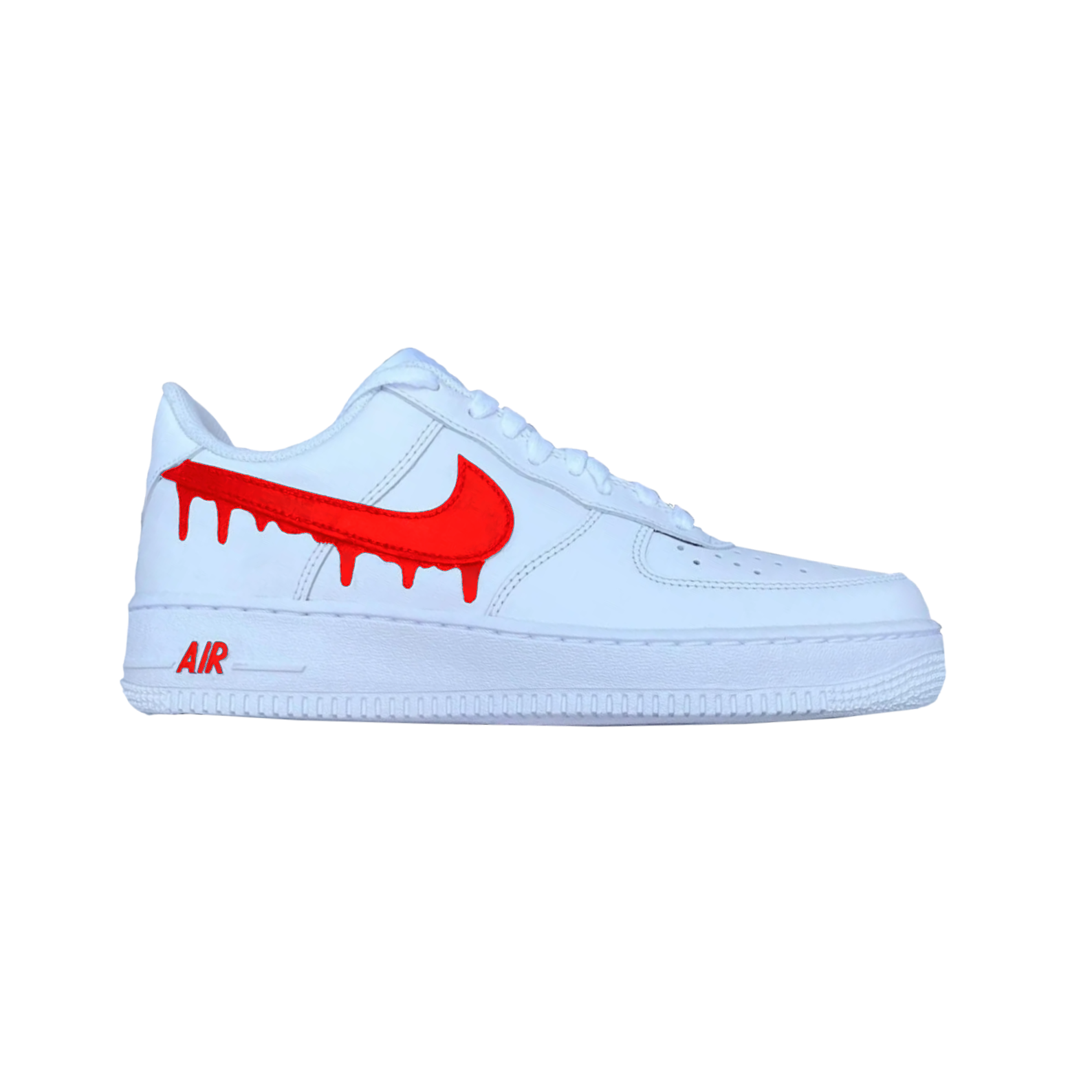 Custom Nike Air Force 1 Shoes red drip